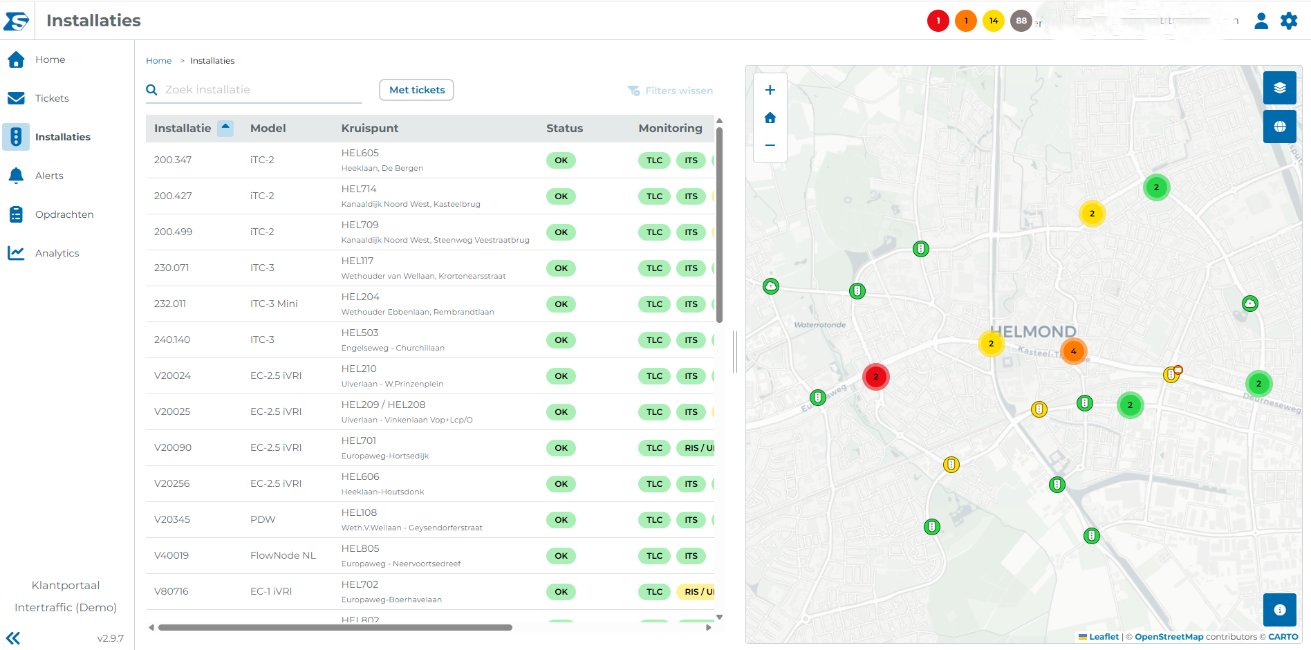 SWARCO NL Customer portal areal map